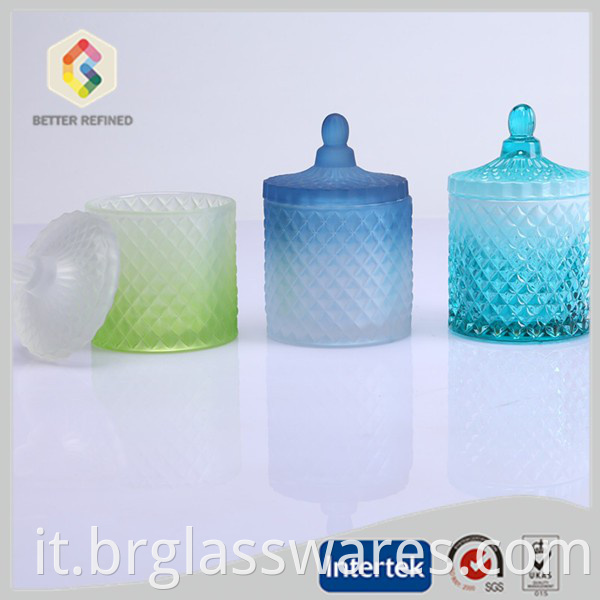 New design beautiful crystal candle jars with lids